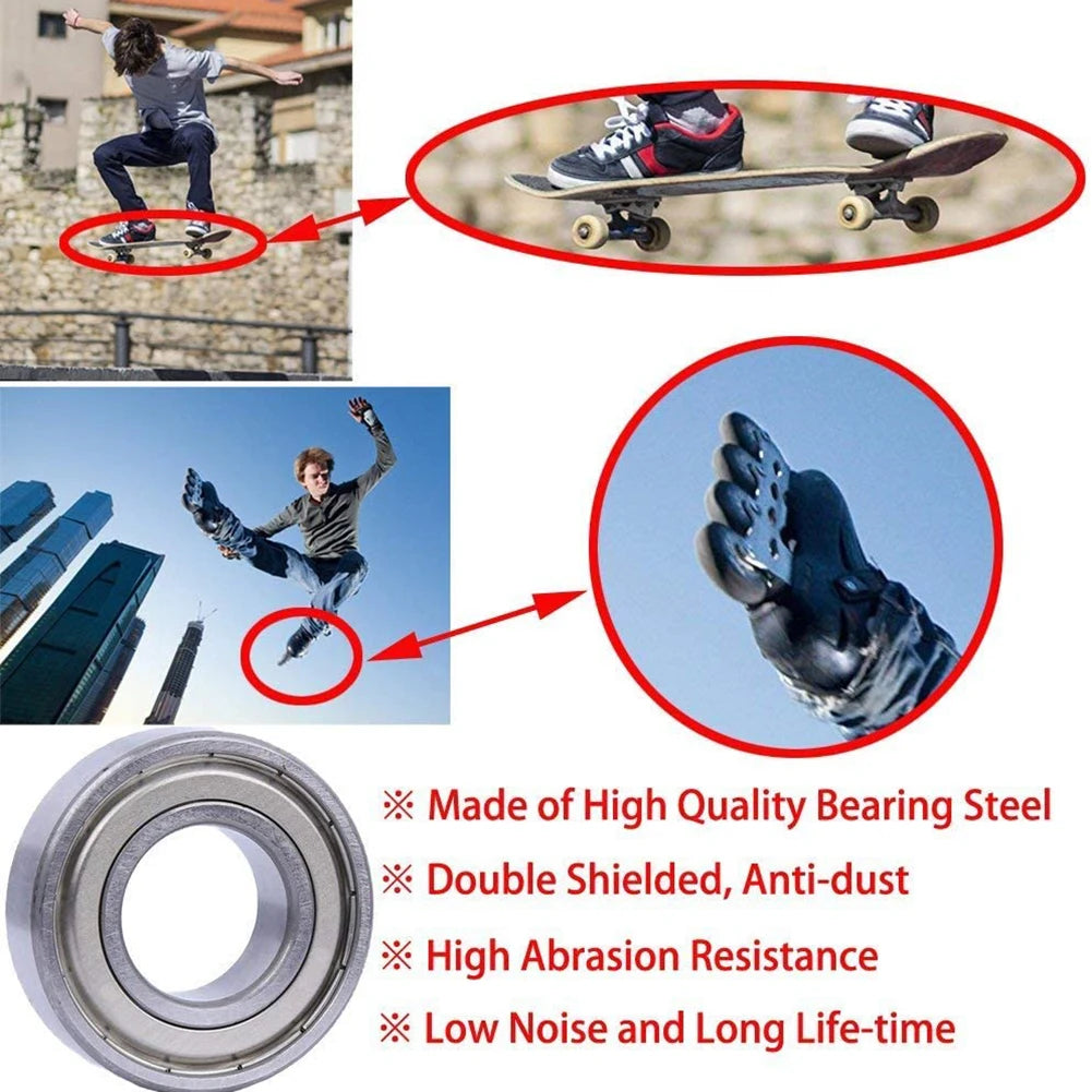 60-100PCS 608ZZ Ball Bearings Carbon Steel Single Row ABEC-7 Deep Groove Miniature Bearings Replacement Skateboard Scooter Parts Peaceful Pleasures Health and Wellness