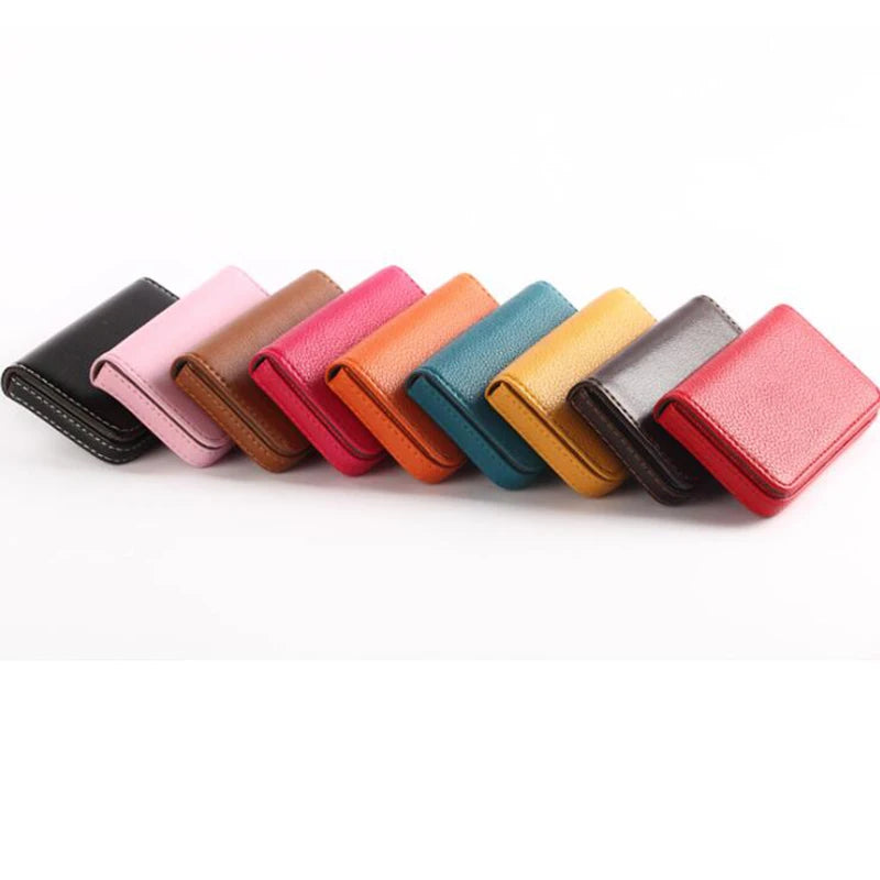 PU Leather Magnetic Card Case 1pc Business Card Holder for Men Women Fashion Credit Bank ID Box Solid Color Multipurpose Peaceful Pleasures Health and Wellness