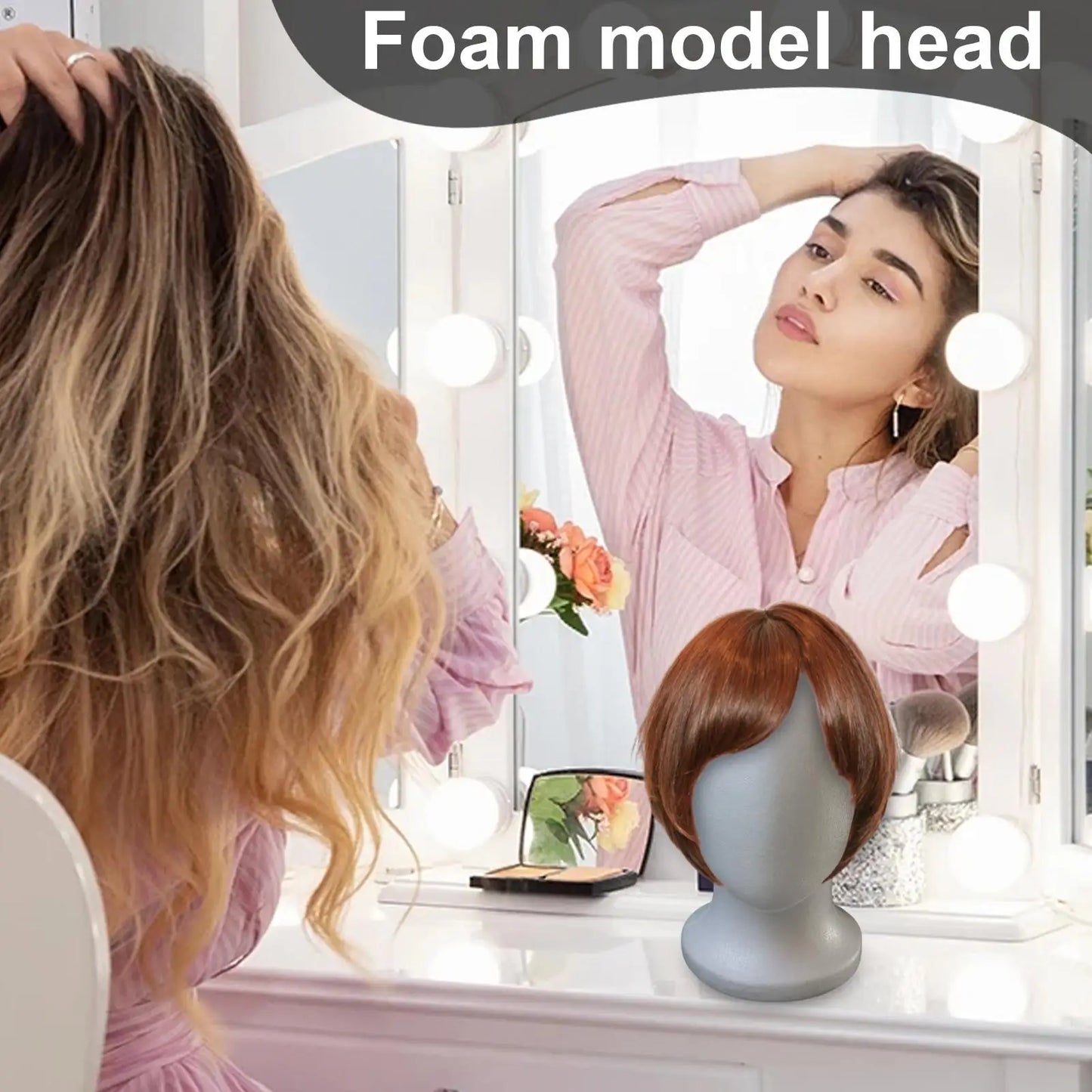 Foam Mannequin Head for Wigs, Hats & Hair Styling Display