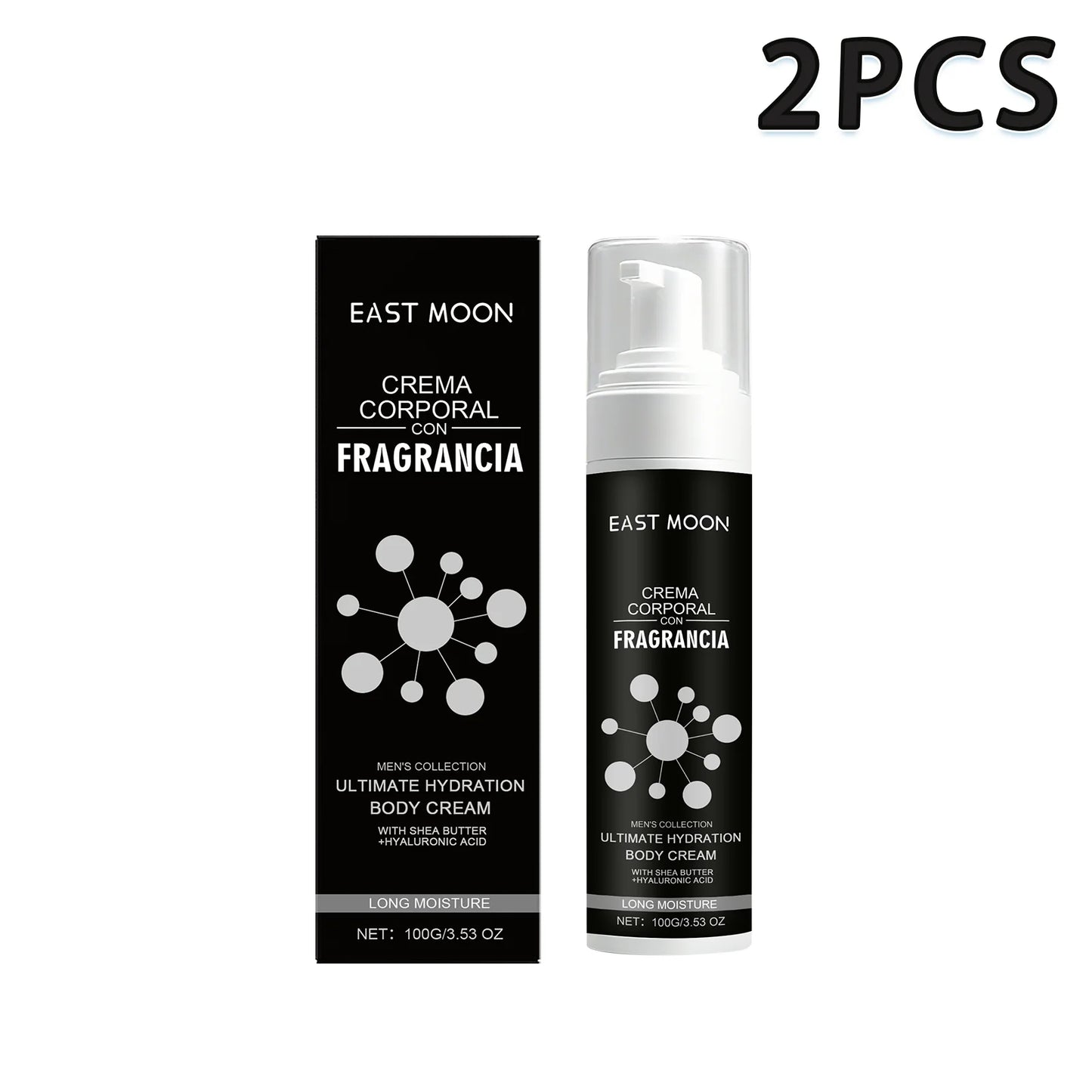 East Moon Men's Scented Body Cream Sandalwood Extract Non Greasy Fast Absorbing Improves Skin Texture Elasticity For Dry Skin Peaceful Pleasures Health and Wellness 2 Pcs