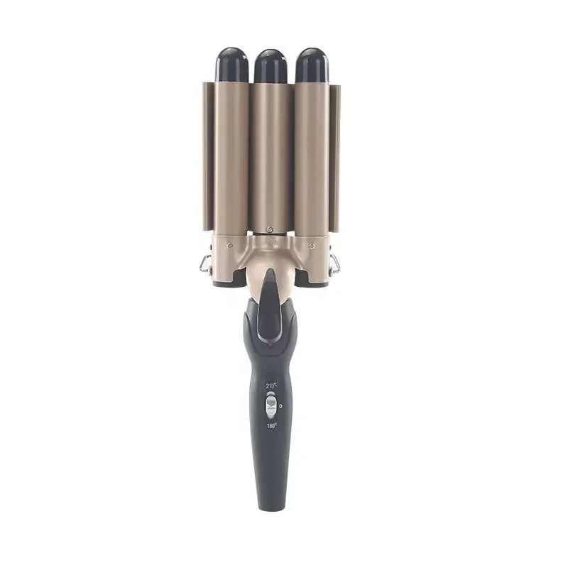 Professional Hair Curling Iron Ceramic Triple Barrel Hair-Curler Irons Hair Wave Waver Styling Tools Hair Styler Wand for Woman Peaceful Pleasures Health and Wellness Gold-22mm US