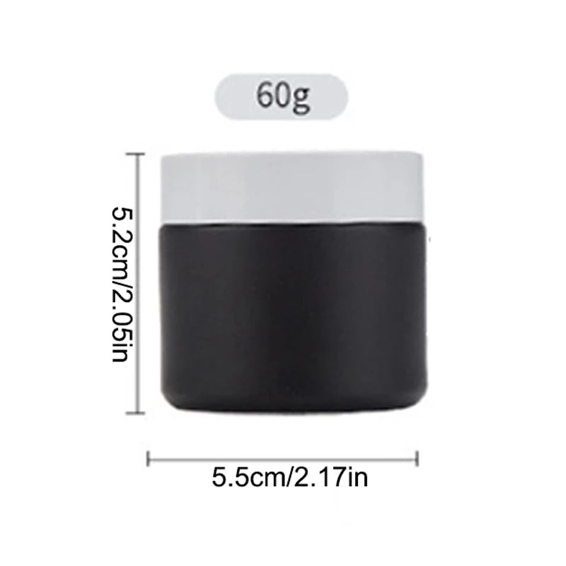 Plastic Lid Empty Jars Black Glass Cream Jar Cosmetic Container 10/30/60g Glass Bottle Make Up Container Travel Cosmetic Jars Peaceful Pleasures Health and Wellness 60g White