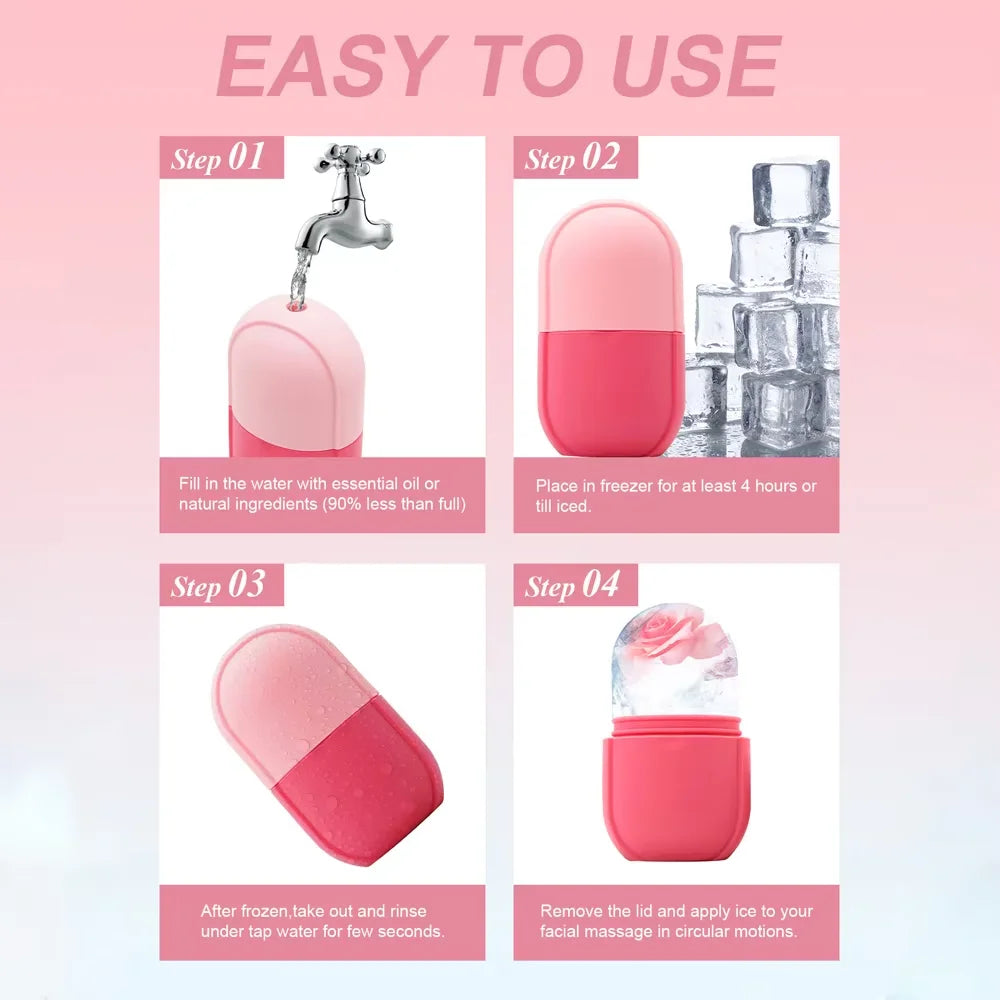 Silicone Ice Roller Face Massager – Pore & Skin Toning Tool