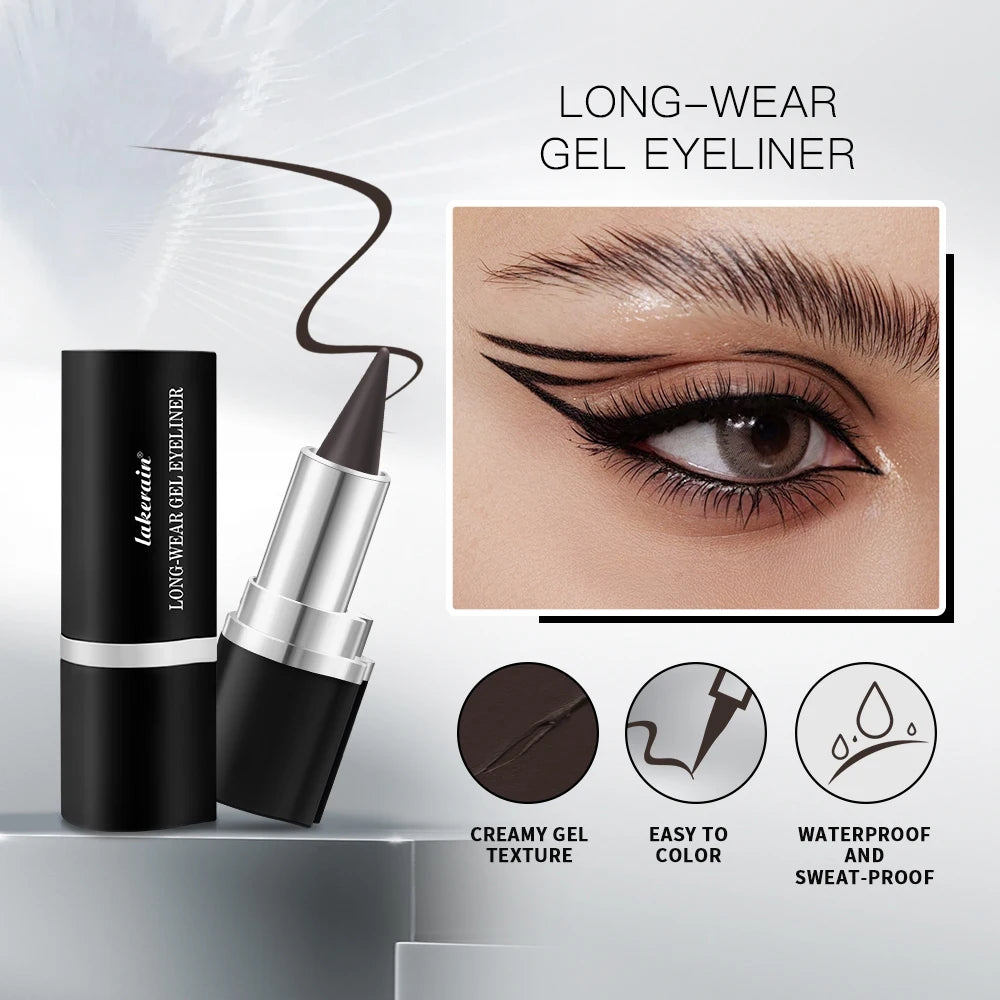 Eyeliner Creamy textureLong Lasting Waterproof Matte Black Silver Brown Eye Liner Pen Make Up For Women Cosmetic Peaceful Pleasures Health and Wellness