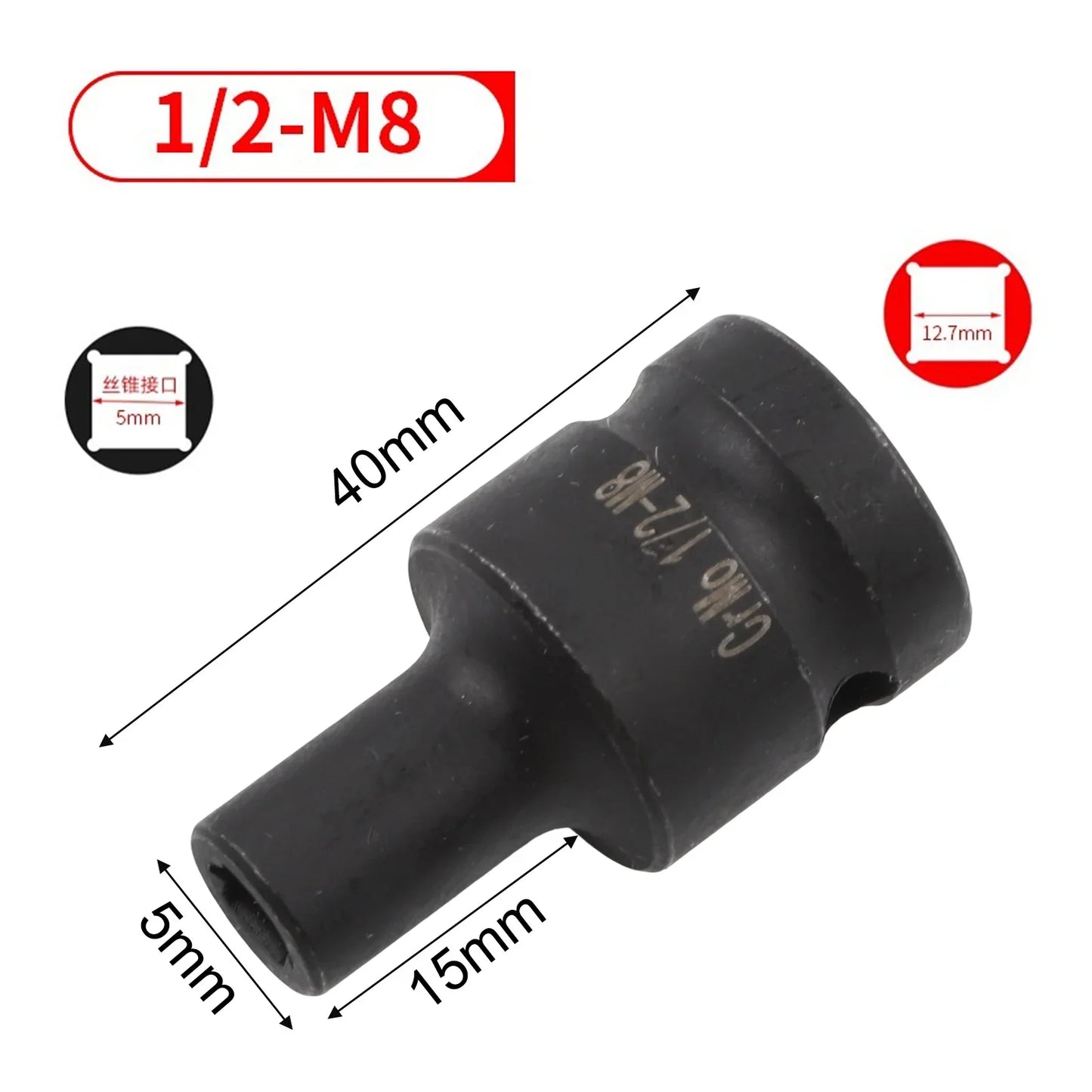 Square Tap Socket 1/2" Drive M6–M24 | Chrome Vanadium Steel