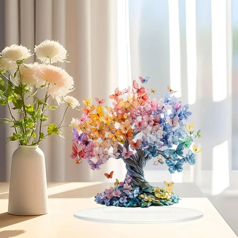 Tree of Life Butterfly Acrylic Figurine | Valentine's Day Decor