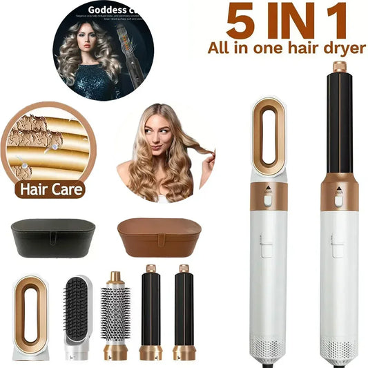 5 in 1 Hair Dryer Brush Hot Comb Set Professional Curling Iron Hair Straightener Styling Tool For Professional Hair Dryer Peaceful Pleasures Health and Wellness