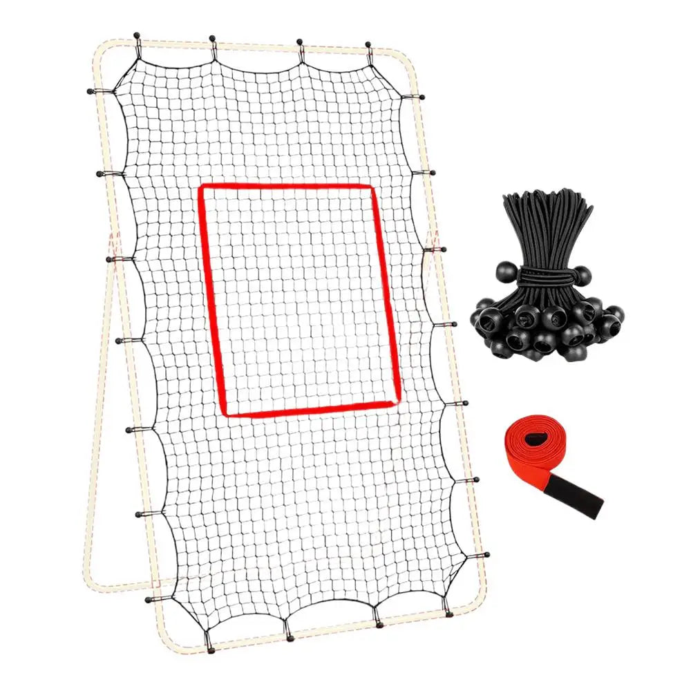 Adjustable Volleyball Bounceback Net 7x4ft Mesh Trainer With 28 Elastic Ropes Fits Frame For Baseball Hockey Backyard Sports Peaceful Pleasures Health and Wellness 1 set