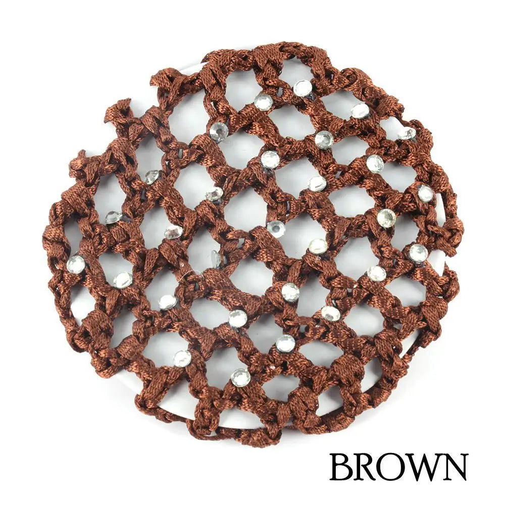 Pearl Rhinestone Bun Cover Hair Net | Ballet Dance Elastic