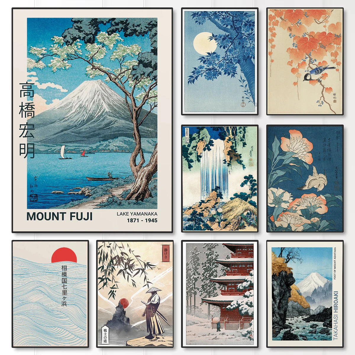Mount Fuji Cherry Blossoms Canvas Wall Art | Japan Print