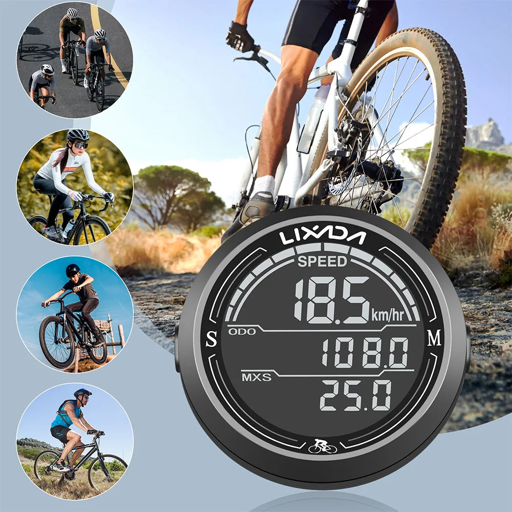 Wired Bike Speedometer Waterproof Round Shaped Bike Computer Backlight Screen Cycle Odometer Bike Computer Peaceful Pleasures Health and Wellness