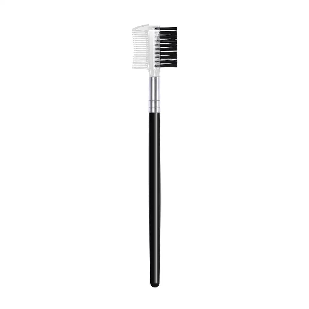 Dual-Headed Eyebrow Comb Makeup Brush Beauty Tool Professional Lash & Brow Comb, Dual-Sided Brush Creates Groomed Lashes & Brows Peaceful Pleasures Health and Wellness black-1pc