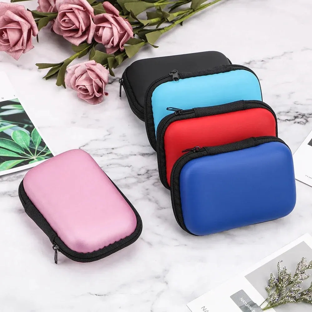 Portable PU Zipper Travel Cable & Electronics Organizer Bag