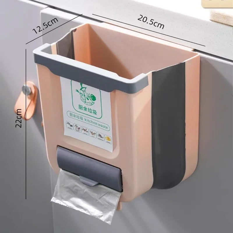 Kitchen Folding Trash Can Wall Mounted Trash Can Kitchen Cabinet Door Mounted Trash Can Folding Trash Can for Vehicles Peaceful Pleasures Health and Wellness