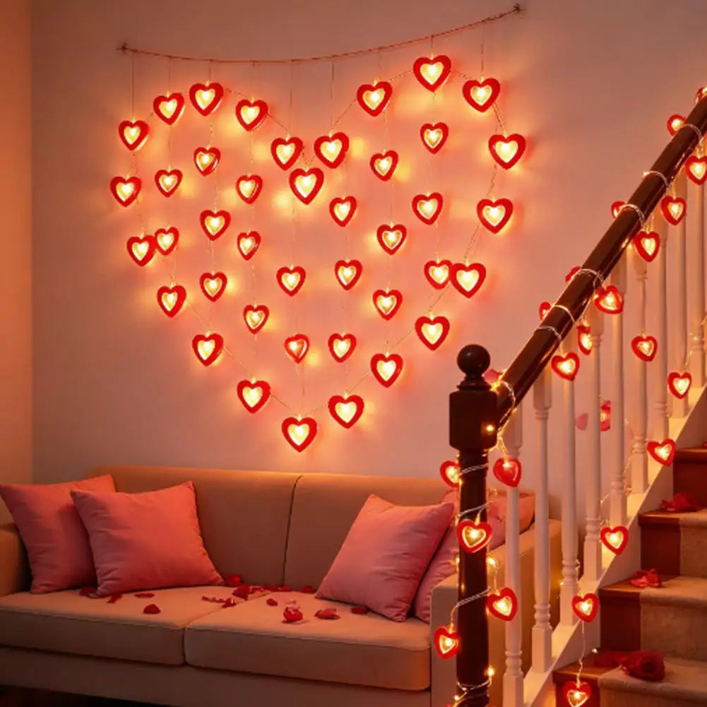 LED Heart String Lights – Romantic Battery Fairy Lights Décor