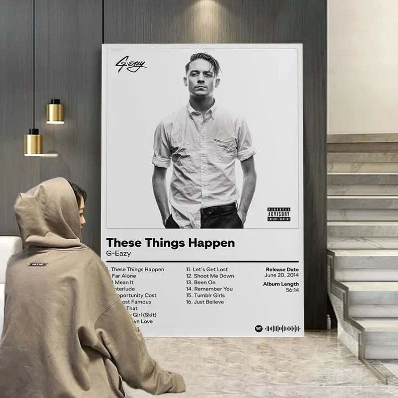 Pop Rap Music Album Cover G Eazy Canvas Painting Poster Aesthetic Rapper These Things Happen Too Wall Art for Home Decoration Peaceful Pleasures Health and Wellness