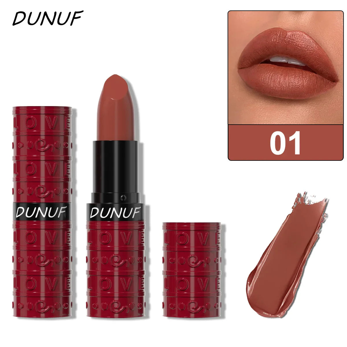 DUNUF Velvet Matte Lipstick – Waterproof & Long-Lasting, 3 Shades