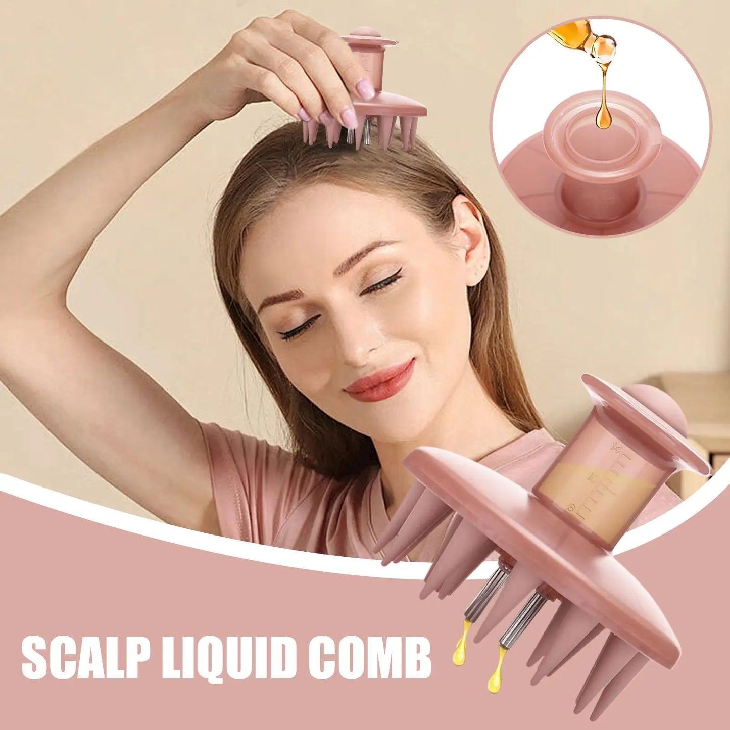 Silicone Scalp Massager & Hair Oil Applicator Comb