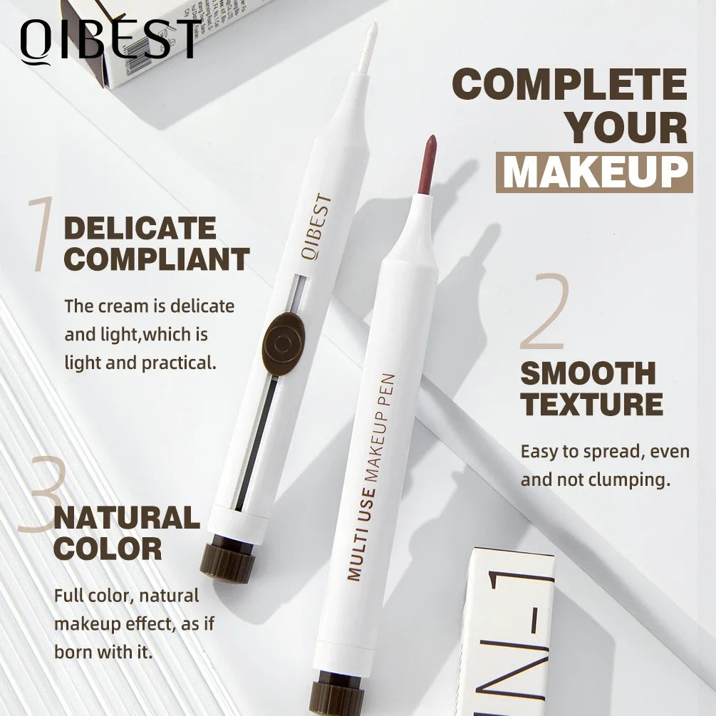QIBEST New Design 4-IN-1 Multi Use Makeup Pen Include Eyeliner, Lip liner, Eyebrow pencil And Highlighter Lasting Cosmetic Stick Peaceful Pleasures Health and Wellness