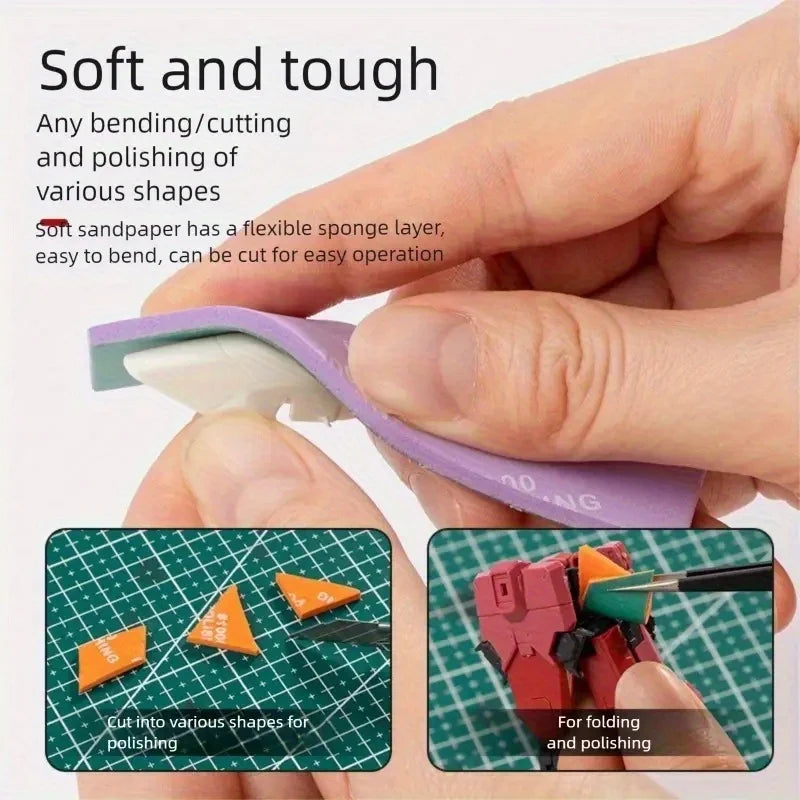 9-Piece Wet Dry Silicon Carbide Sandpaper Sponge Heavy Duty 400 2000