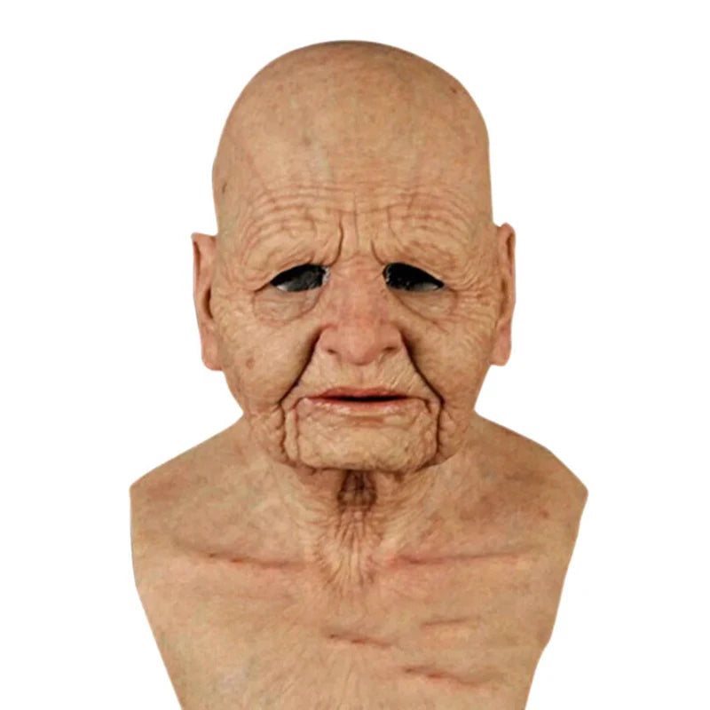 Grandpa Grandma Full Head Latex Mask | Halloween Cosplay Prop