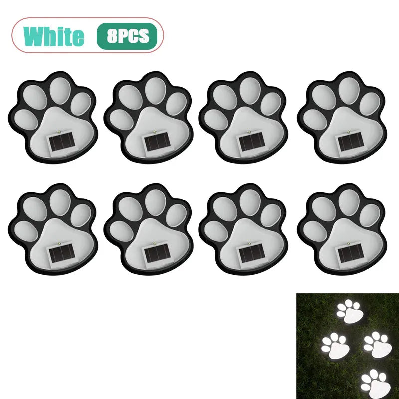Solar Paw Print Garden Path Lights – LED, Waterproof, Auto On/Off