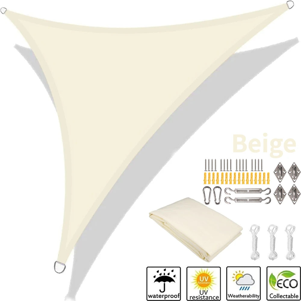 Waterproof Triangle Shade Sail UV Canopy 5x5x5 / 5x5x7M