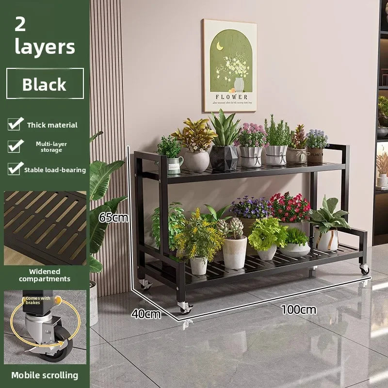 Wrought Iron Multi-Layer Plant Stand | Floor Flower Rack
