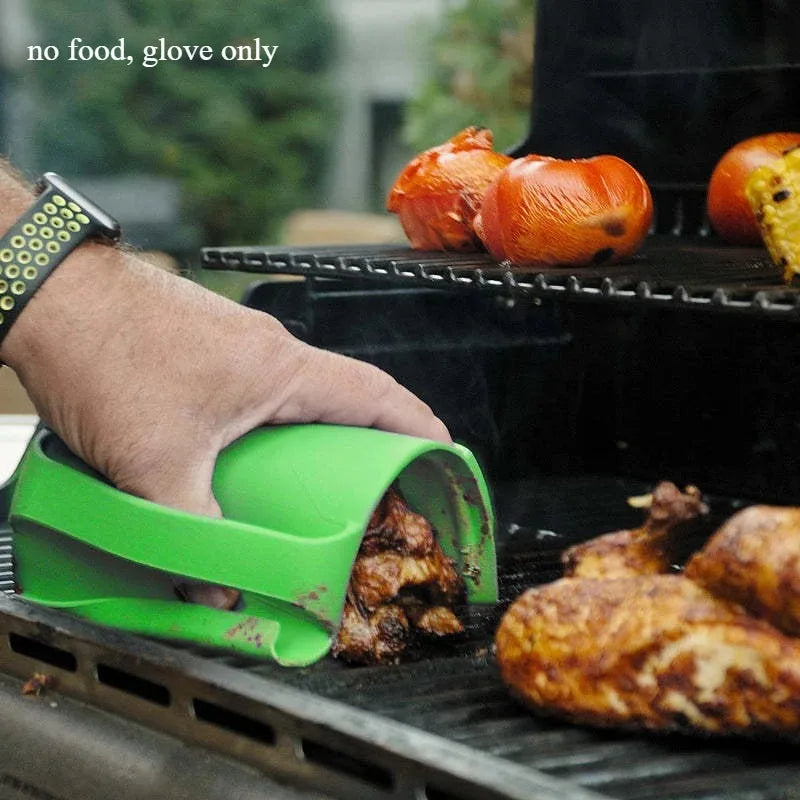 New Kitchen Glove Replacement Multi Functional Silicone Non Slip Heat Resistant Gripper for Cooking Baking Peaceful Pleasures Health and Wellness green