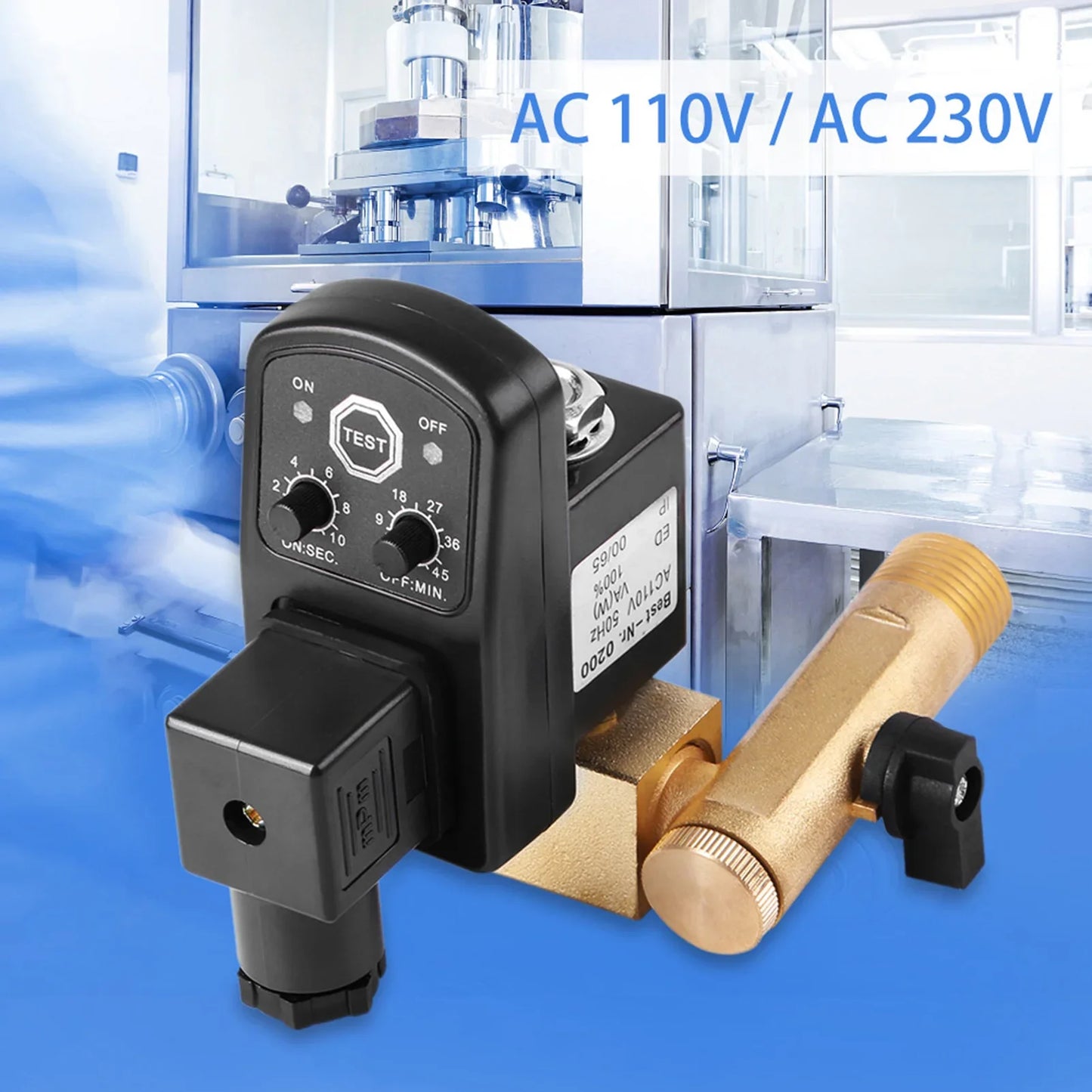Electronic Timed Drain Valve G1 2 DN15 Automatic Air Compressor