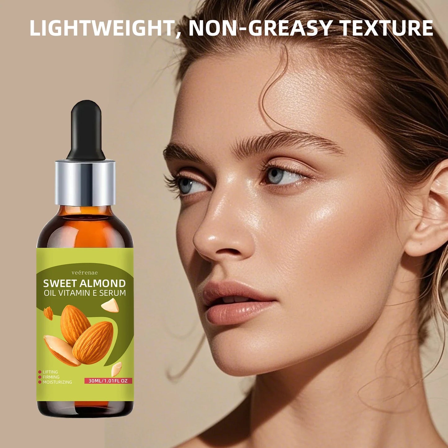 veérenae Sweet Almond Oil & Vitamin E Face Serum | Daily Use