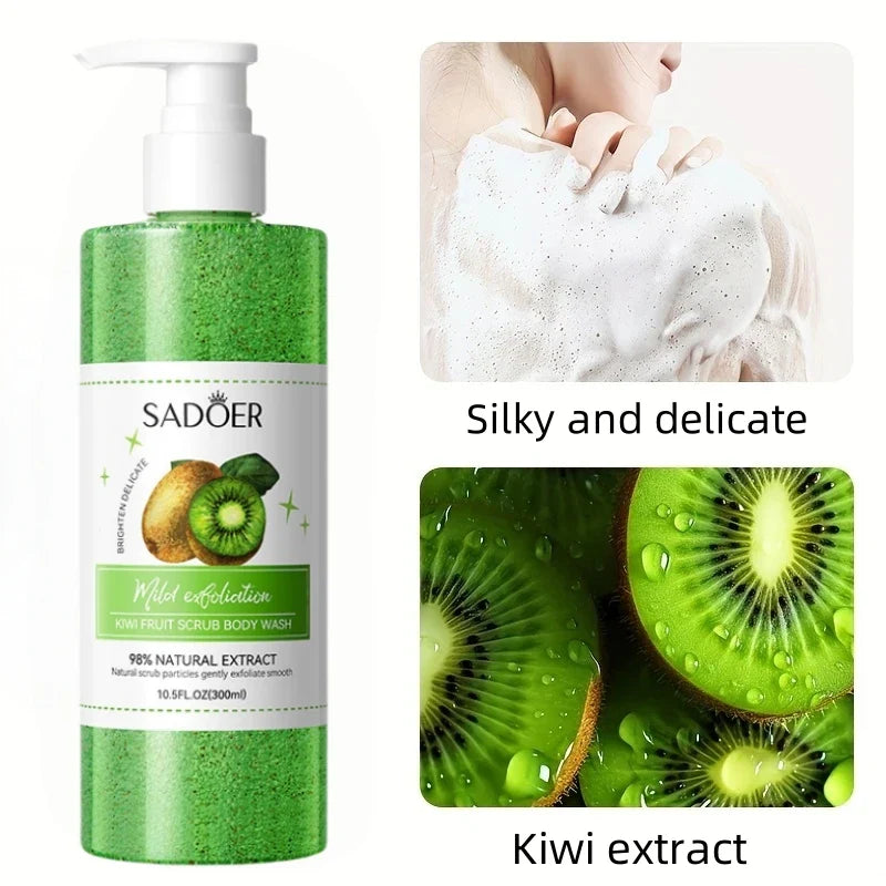 SADOER Kiwi Scrub Shower Gel 300ml | Natural Fruit Extract