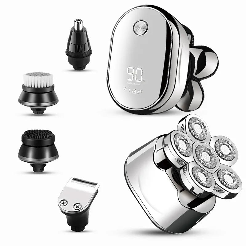 Men's 6-Blade Electric Rotary Shaver – Head & Face Razor