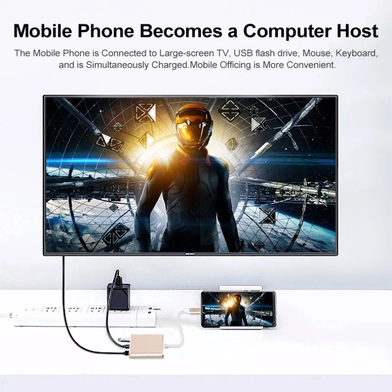 3-in-1 USB-C Hub: 4K HDMI, USB 3.0 & PD Charging Adapter Peaceful Pleasures Health and Wellness