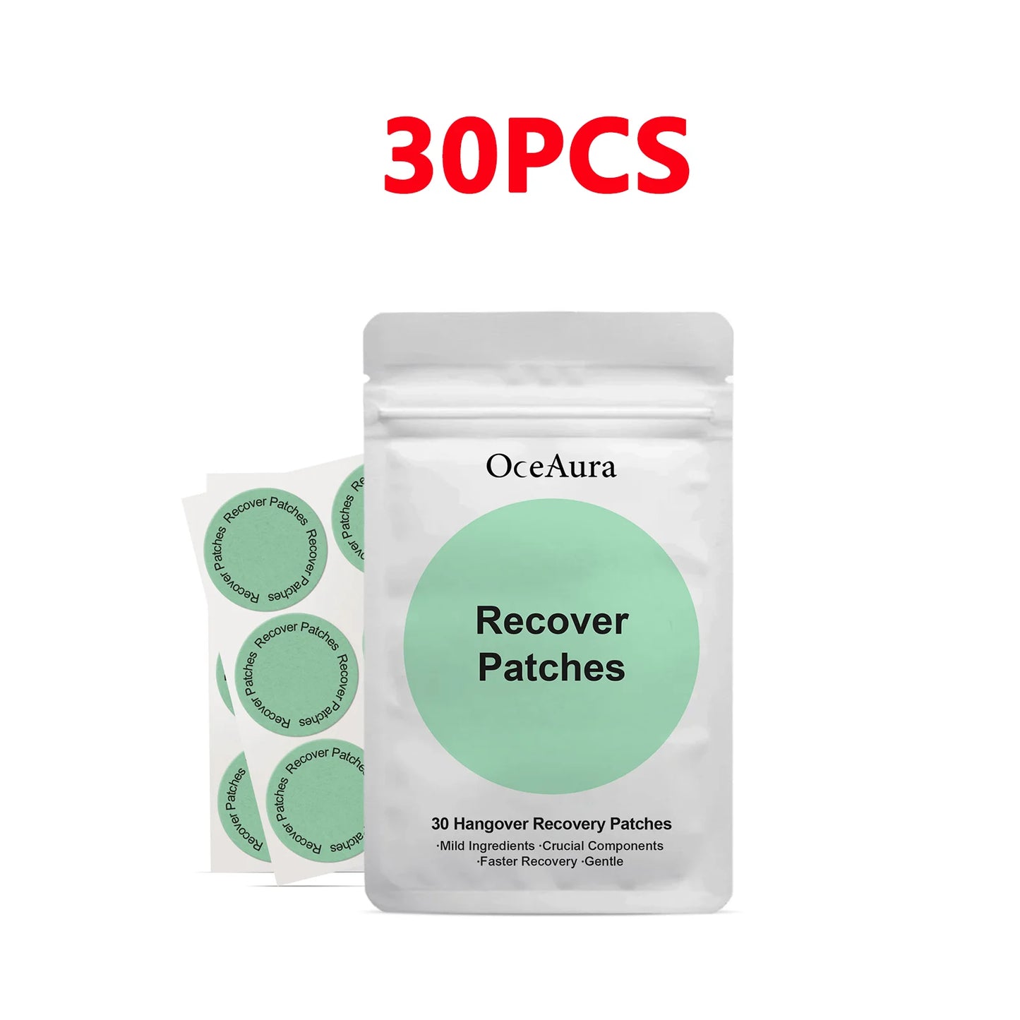 OceAura Hangover Relief Patches – Natural Recovery, 30 Pcs