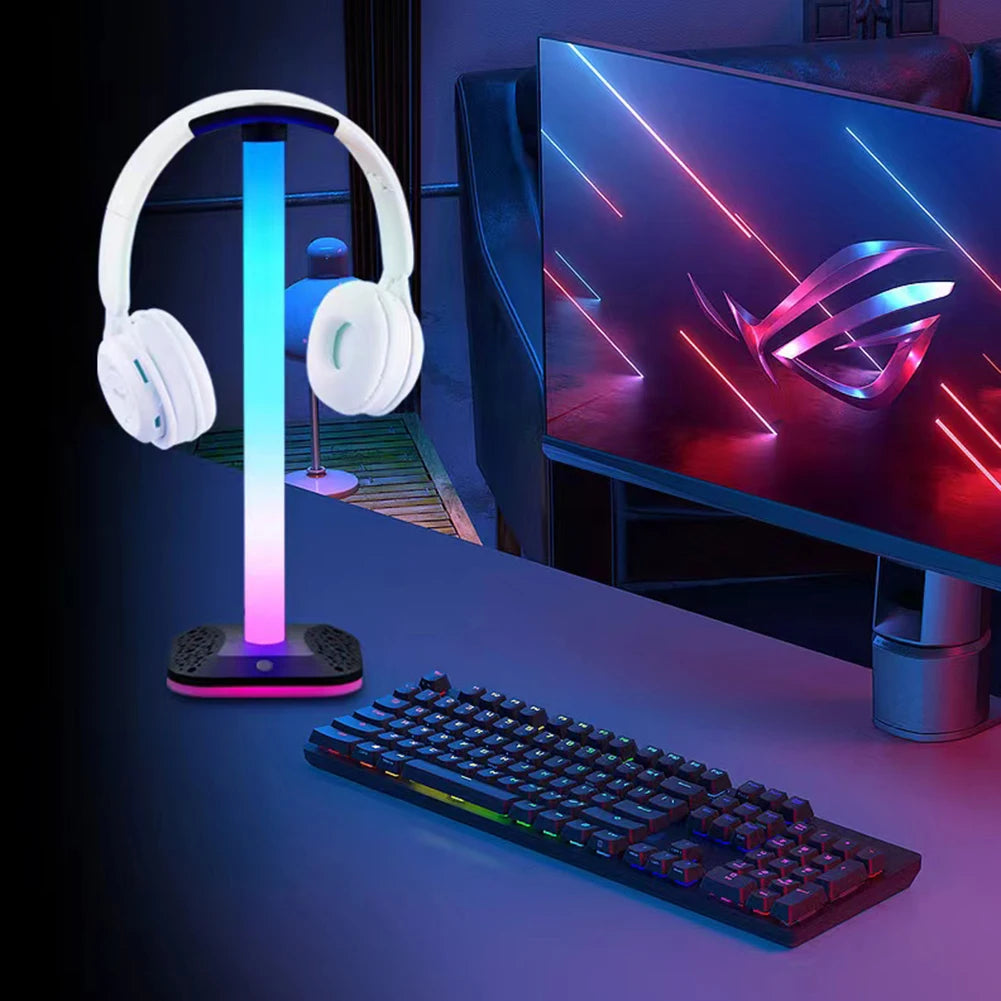 VODOOL RGB LED Headphone Stand | Anti-Slip Headset Holder