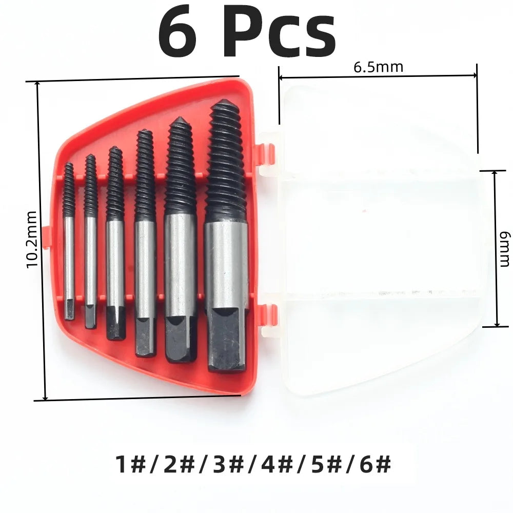 Broken Screw & Bolt Extractor Drill Bits Set – 5/6/8 Pcs Peaceful Pleasures Health and Wellness Extractor 6Pcs Box Square