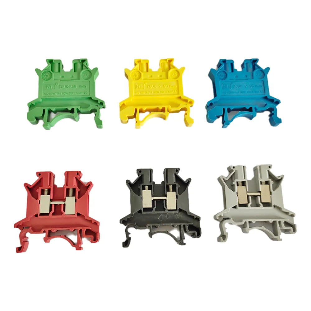 10/50/100PCS UK2.5B DIN Rail Terminal Block Screw Clamp Connector UK2.5 2.5mm² Cable Electrical Connector Peaceful Pleasures Health and Wellness