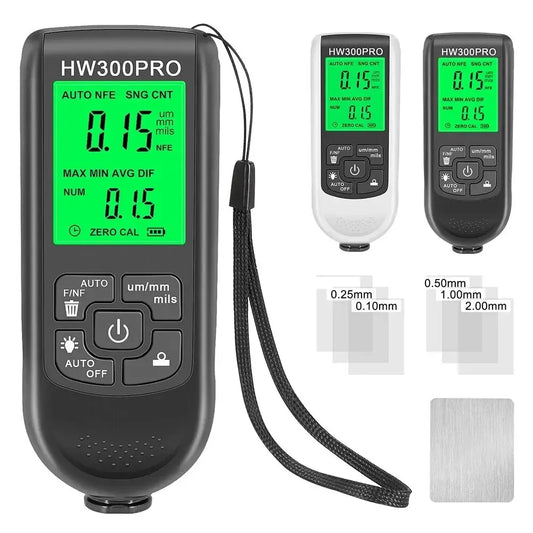 HW-300PRO Car Paint Film Automatic Thickness Gauge 0-2000UM Fe & NFe Coating Thickness Tester Manual Automotive Paint Tools Peaceful Pleasures Health and Wellness