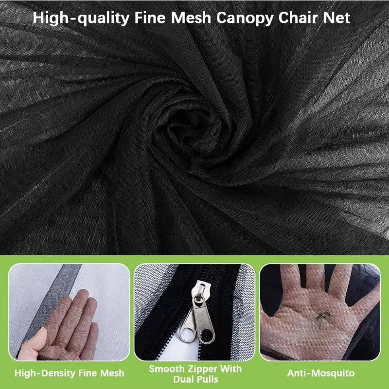 Bug Mesh Tent for Canopy Chair – Zipper Mosquito Net Cover Mosquito Net Cover Peaceful Pleasures Health and Wellness