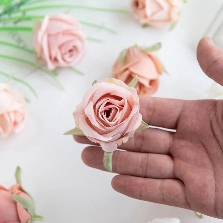 Silk Rose Heads Artificial Flowers 50/100pcs – Wedding & Décor