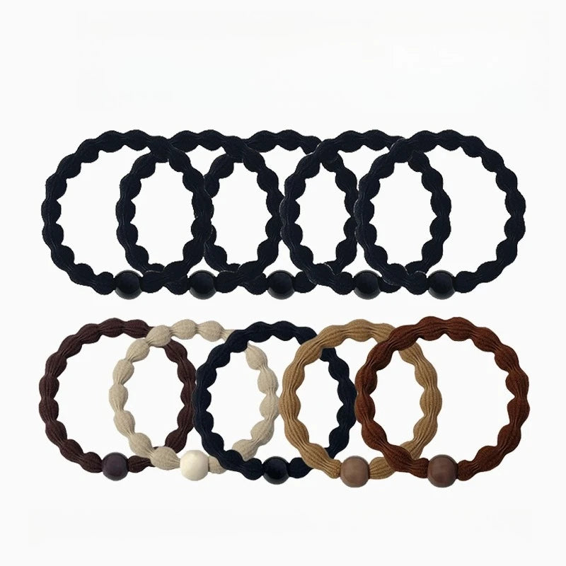 Sporty Hair Ties Strong Hold Elastic Bands 5/10 Pack – Black