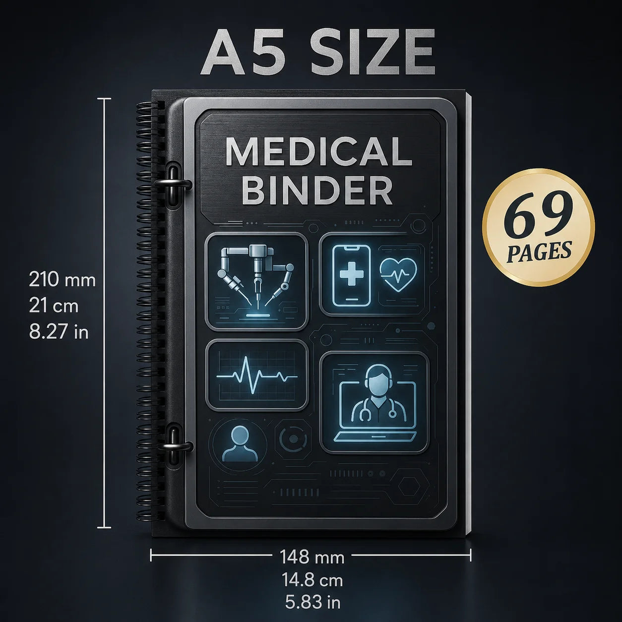 All-in-one Medical Organizer 69 Pages Keep All Important Health