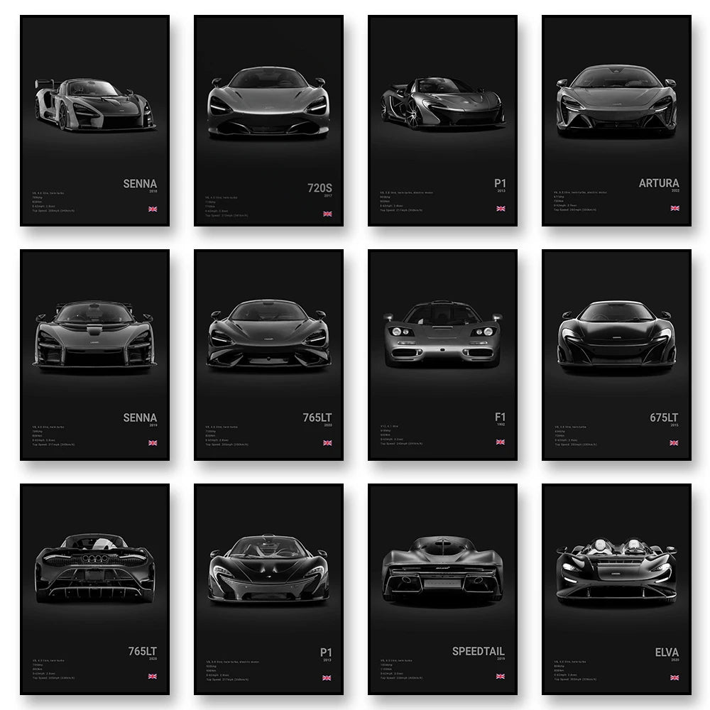 SENNA 720S ARTURA Canvas Wall Art Print Poster P1 765LT Supercar Decorative Painting Modern Home Decor Car Lover Gift Unframed Peaceful Pleasures Health and Wellness