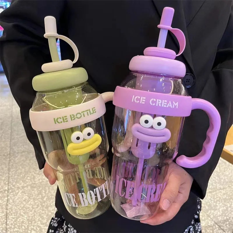 1100ml Water Bottle with Straw, Infuser & Leak-Proof Lid