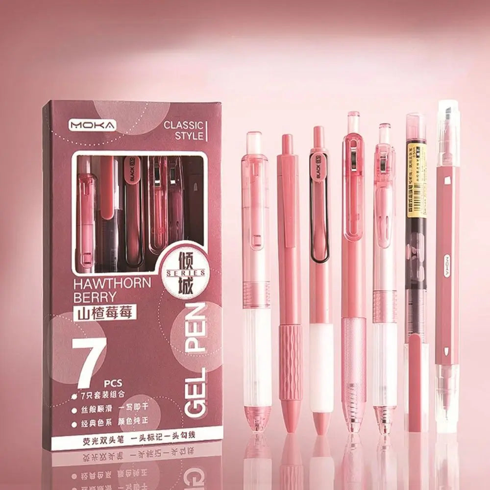 Korean ST Nib Press Gel Pen 0.5mm Black Ink Signature Pen Writing Smoothly Quick-Drying Ballpoint Pen Office Peaceful Pleasures Health and Wellness D