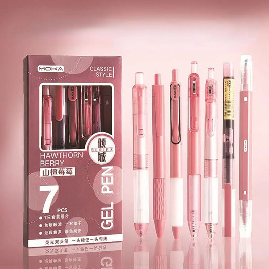 Korean ST Nib Press Gel Pen 0.5mm Black Ink Signature Pen Writing Smoothly Quick-Drying Ballpoint Pen Office Peaceful Pleasures Health and Wellness D