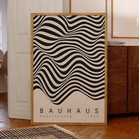 Modern Bauhaus Black And White Wall Art Prints Canvas Painting Aluminum Frame Poster Picture For Living Room Home Decor Peaceful Pleasures Health and Wellness