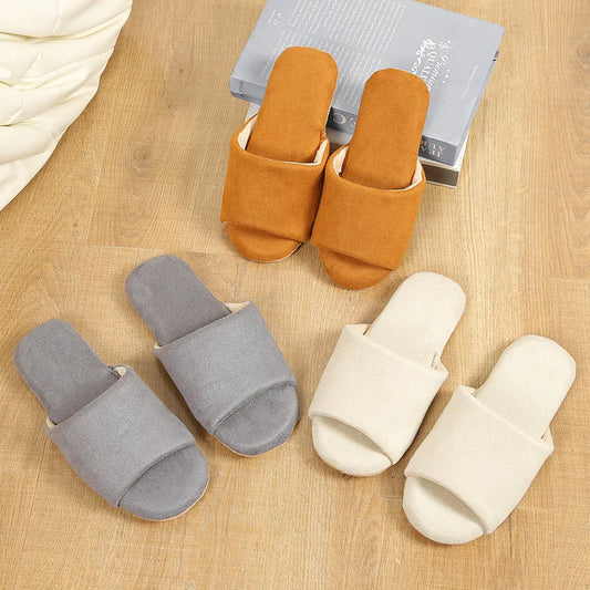 Non-Slip Indoor Slippers | Lightweight Suede Couple Home Shoes Indoor House Slippers Peaceful Pleasures Health and Wellness