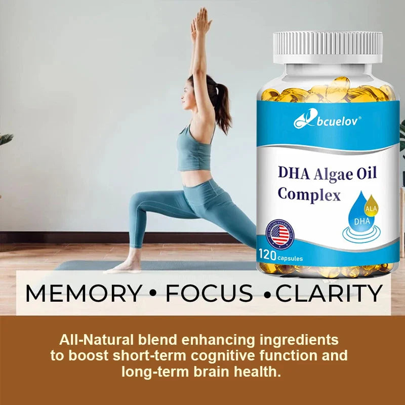 Algae Oil Omega-3 DHA & EPA Capsules | Vegan Brain & Eye Support